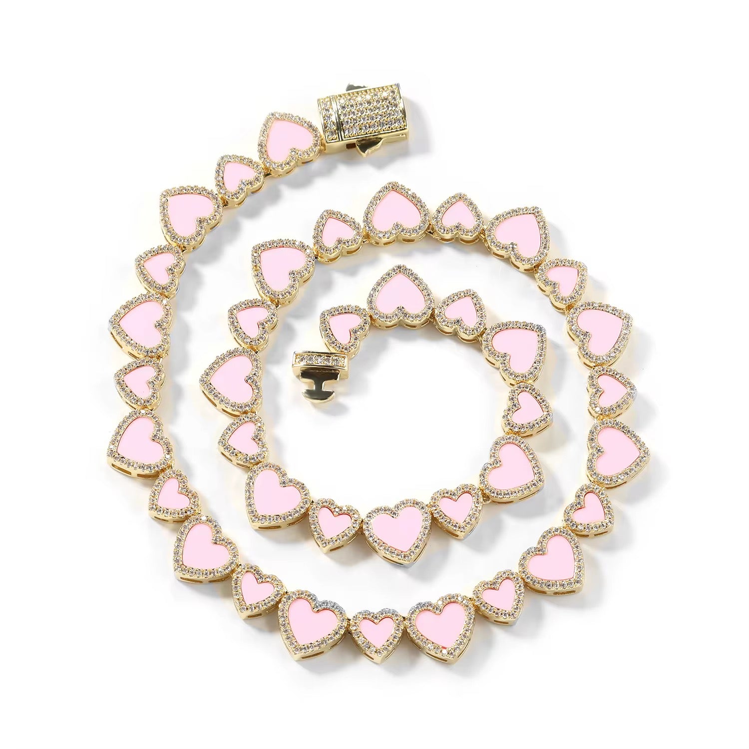 Pink Icy Heart Necklace