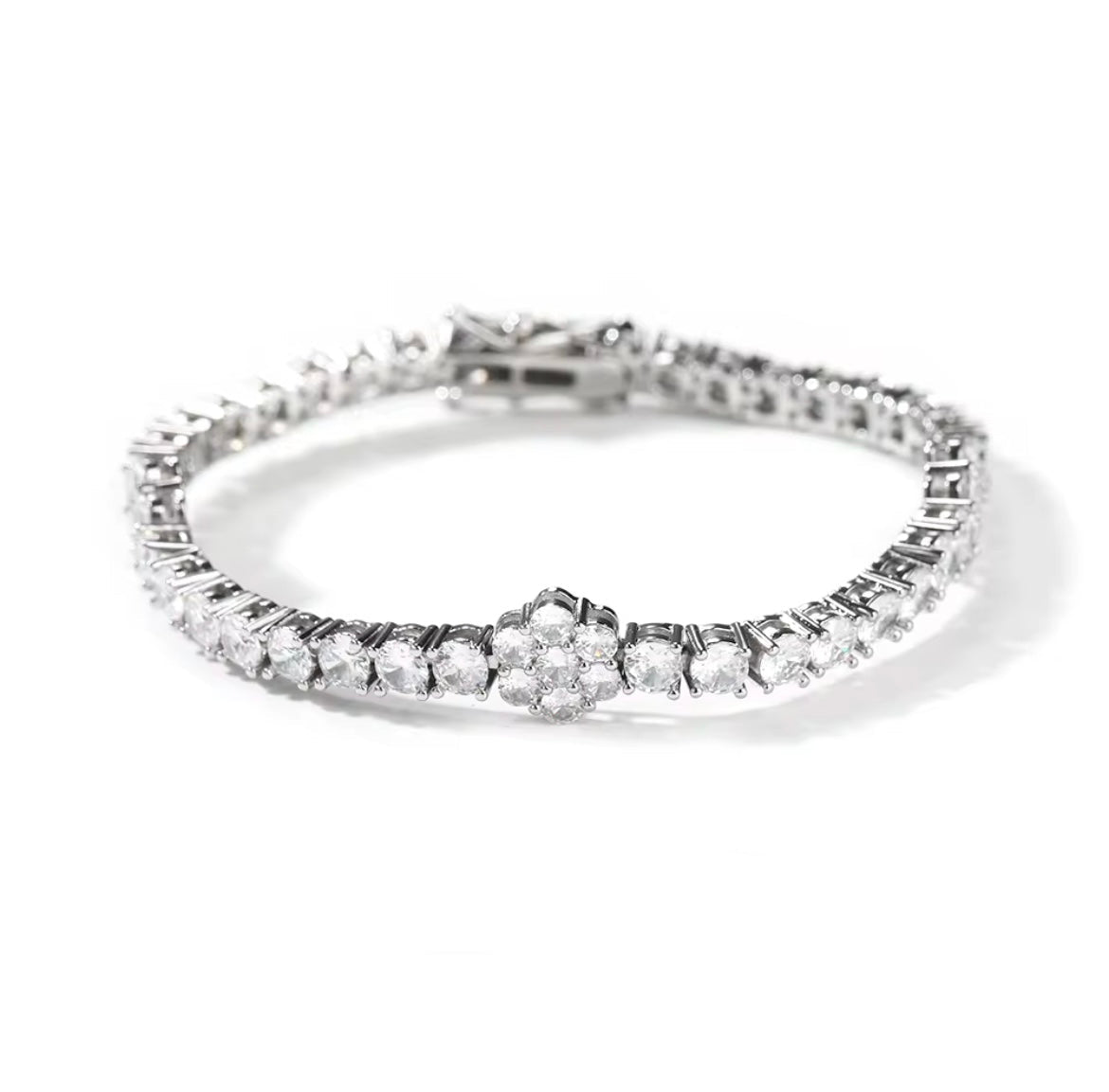 Icy Flower Tennis Bracelet
