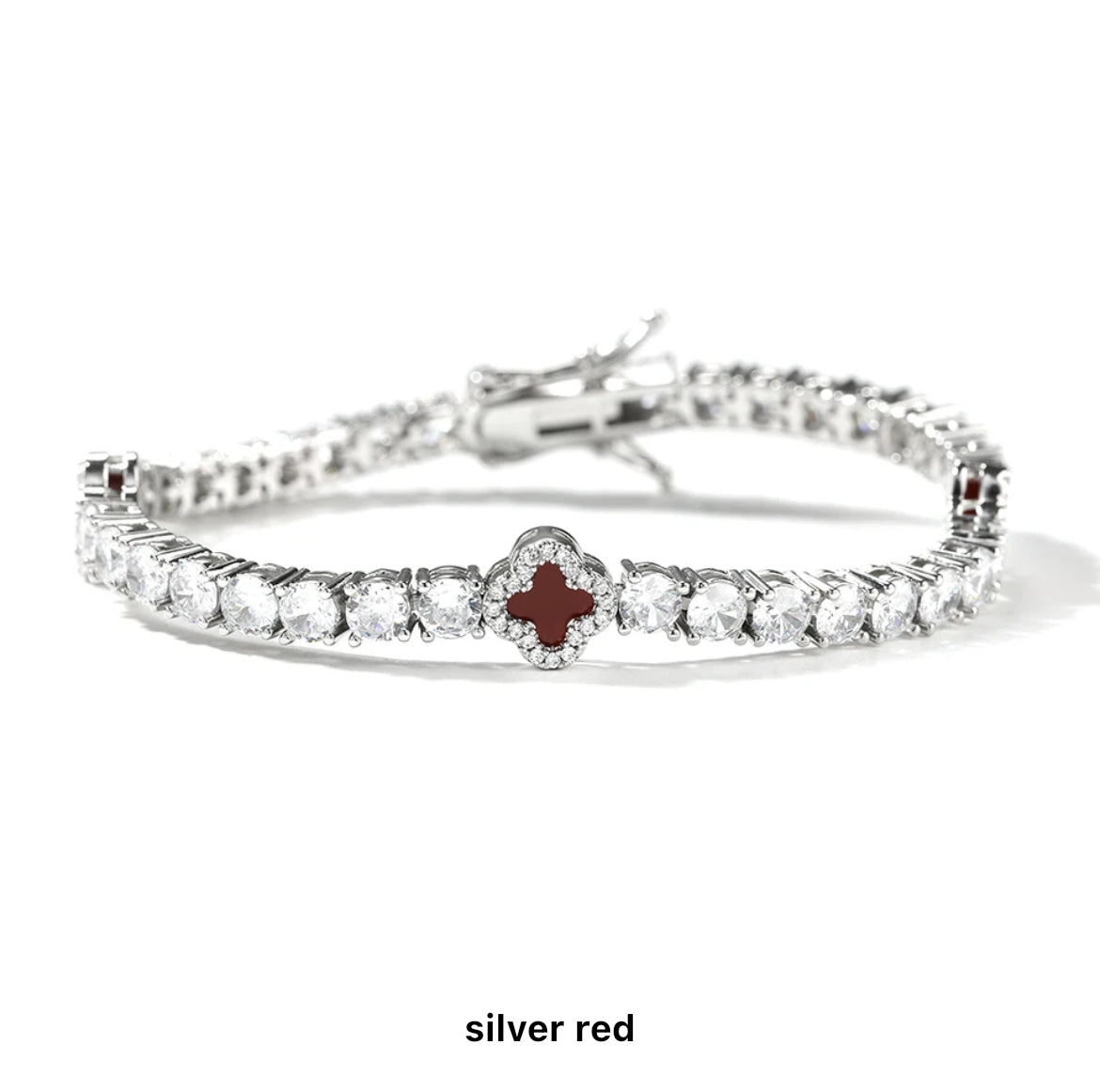 Icy Clover Tennis Bracelet