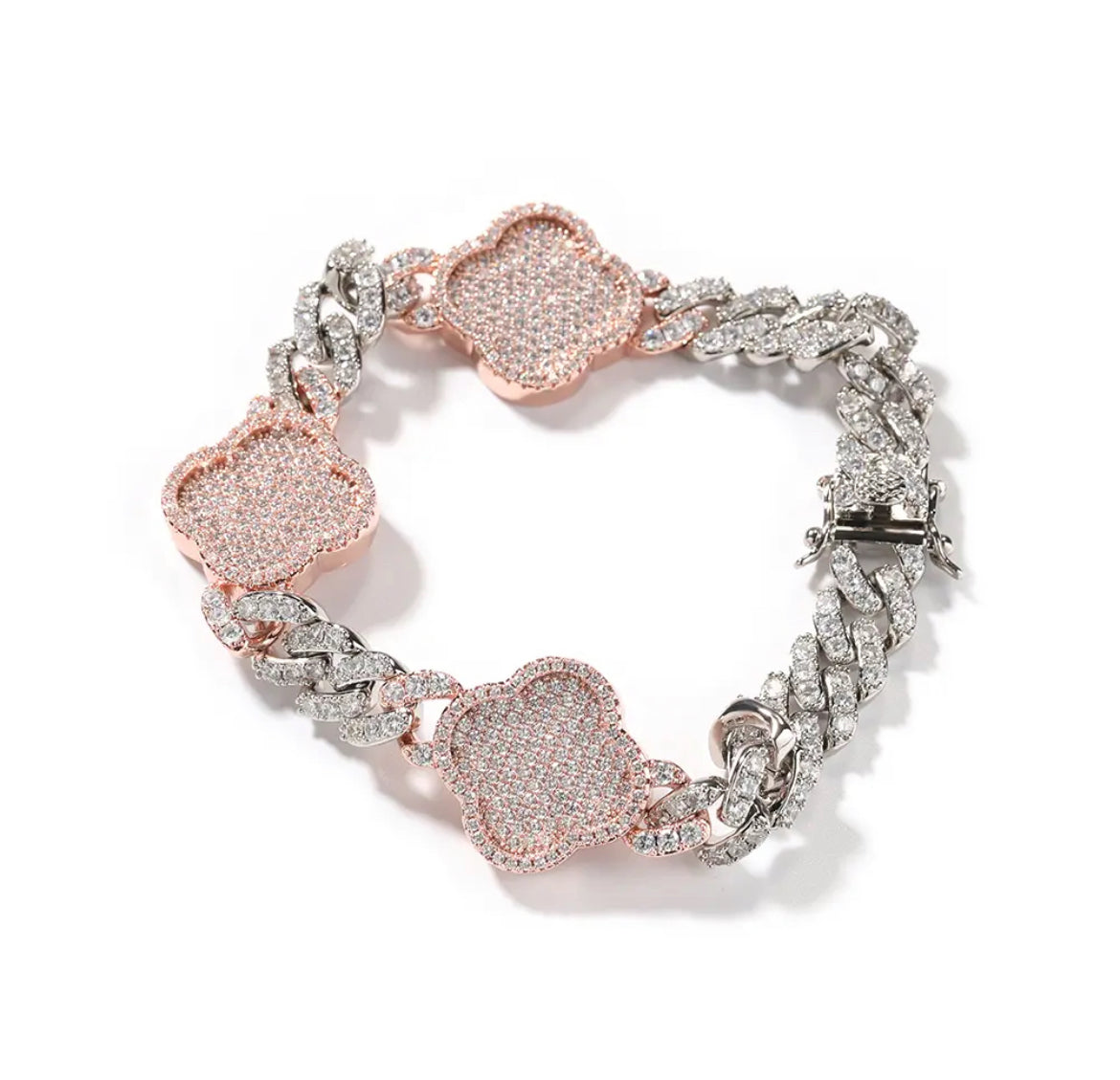 Thick Clover Cuban Bracelet