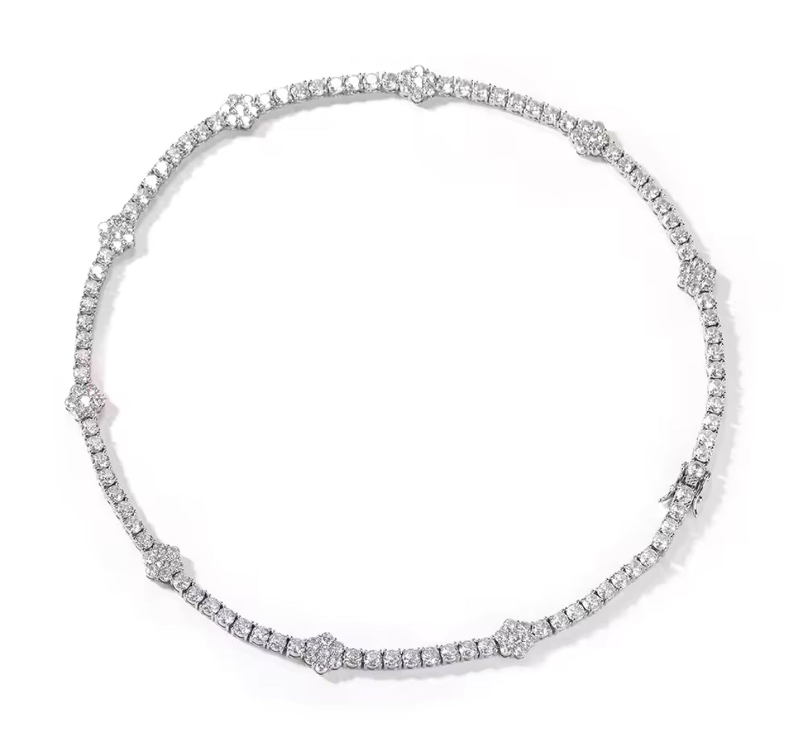 Icy Flower Tennis Choker