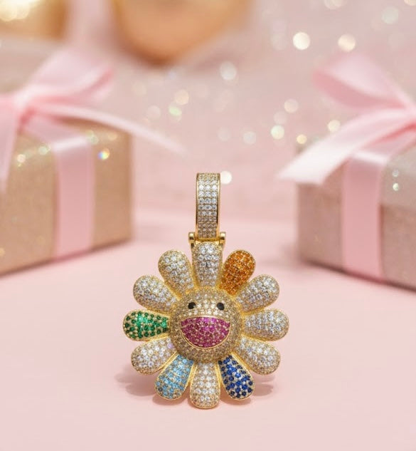 Icy Flower Pendant Necklace