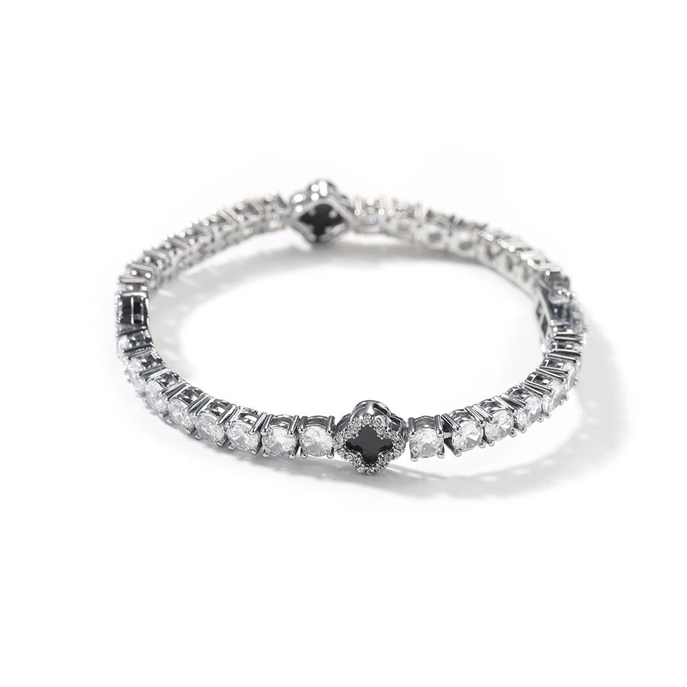 Icy Clover Tennis Bracelet