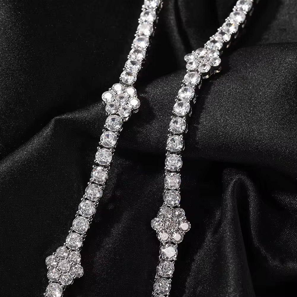 Icy Flower Tennis Bracelet