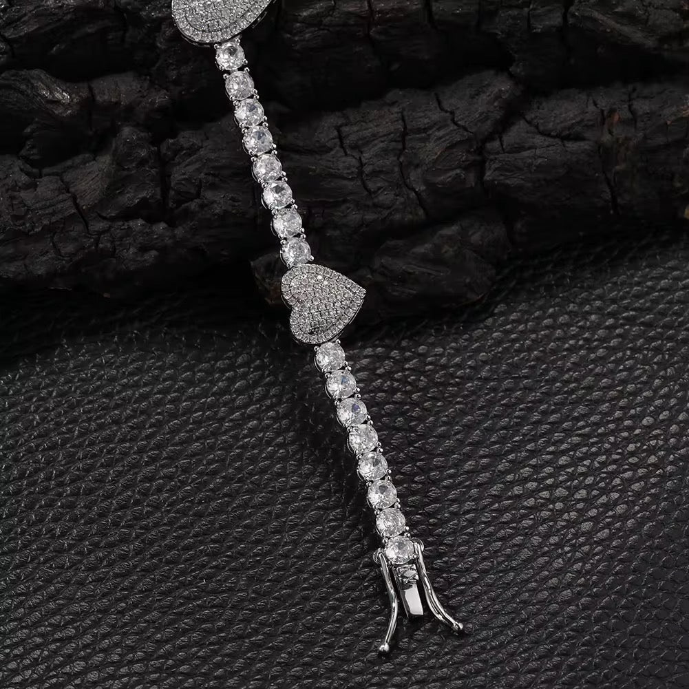Icy Heart Tennis Bracelet