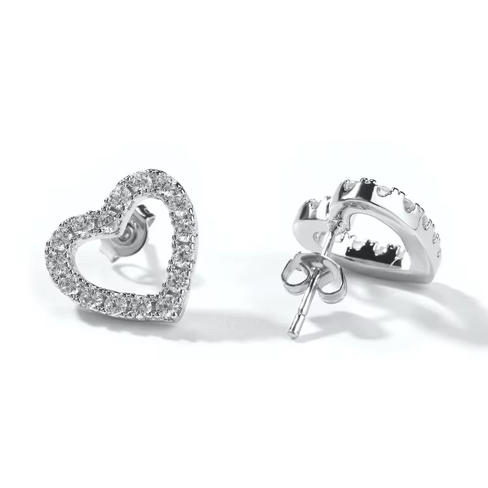 Icy Open Heart Earrings