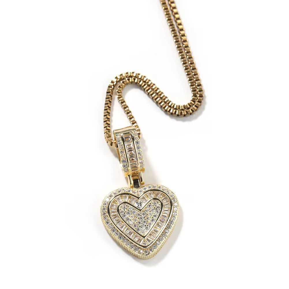 Mini Baguette Heart Pendant Chain