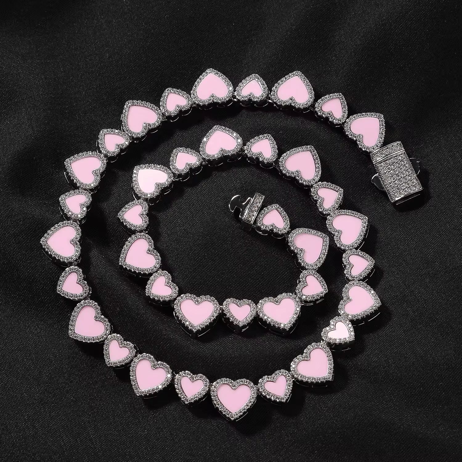 Pink Icy Heart Necklace