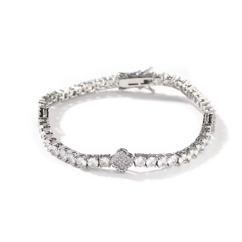 Icy Clover Tennis Bracelet