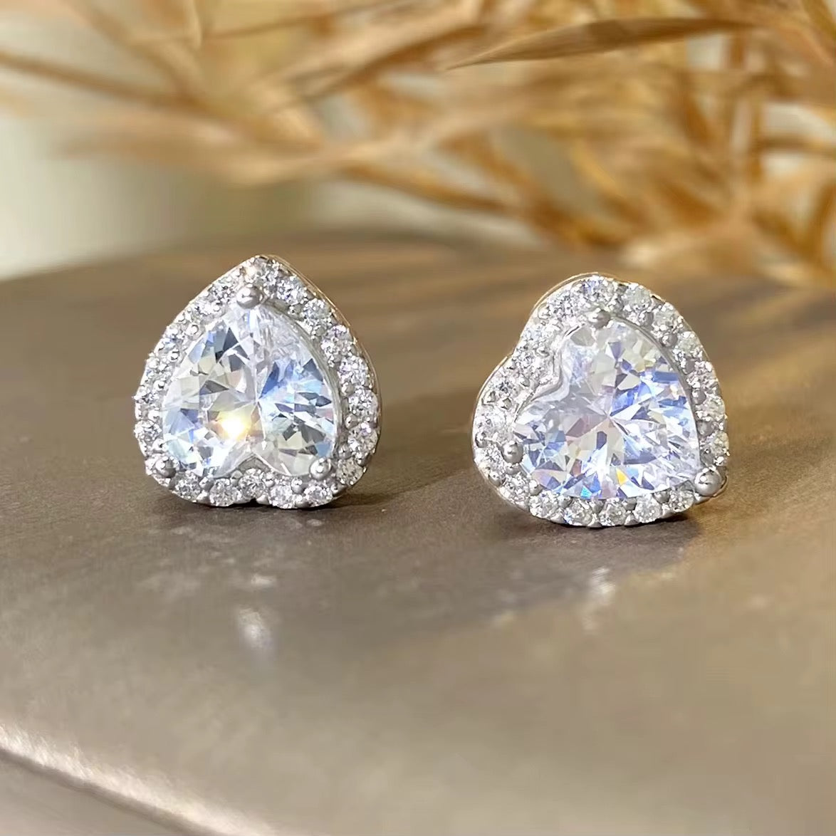 Heart Princess Stud Earrings