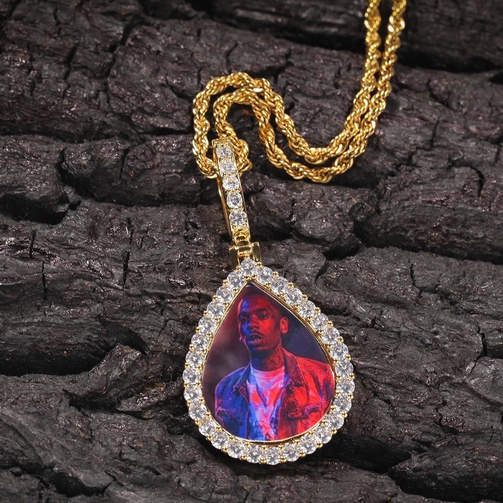 Rain Drop Photo Necklace