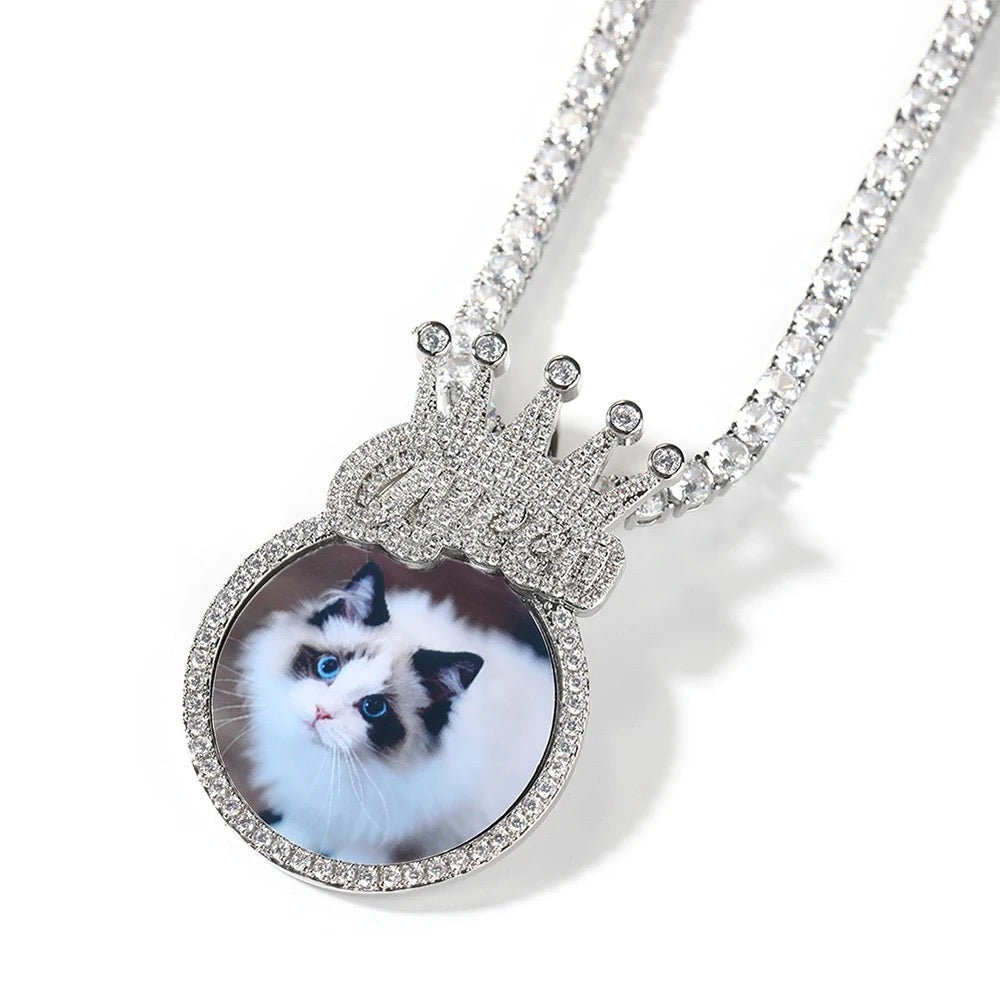 Crown Name Photo Necklace