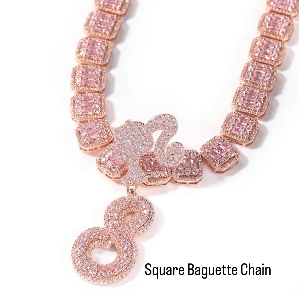 Barbie Initial Baguette Necklace