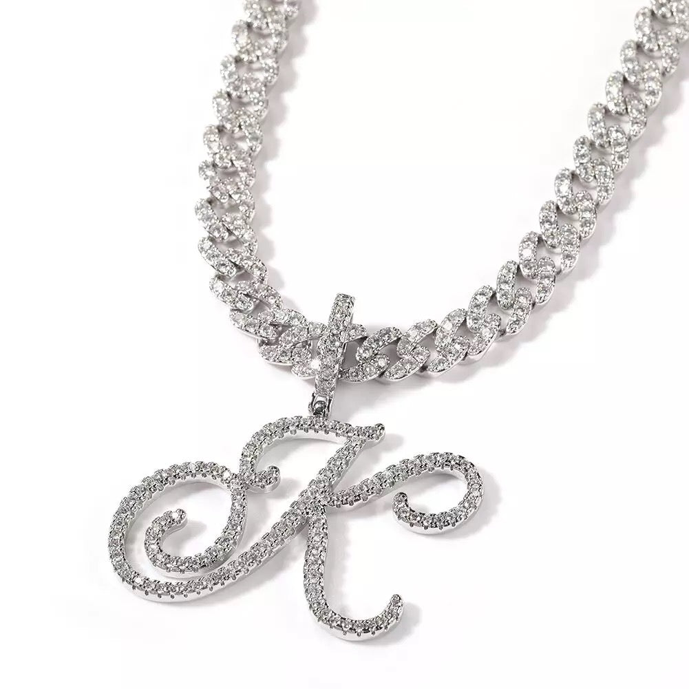 Cursive Script Initial Necklace