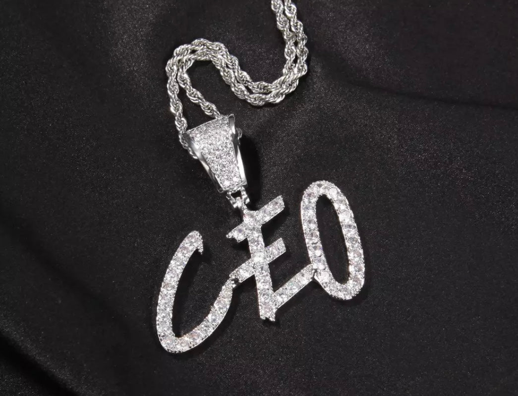Icy Custom Font Rope Chain Necklace