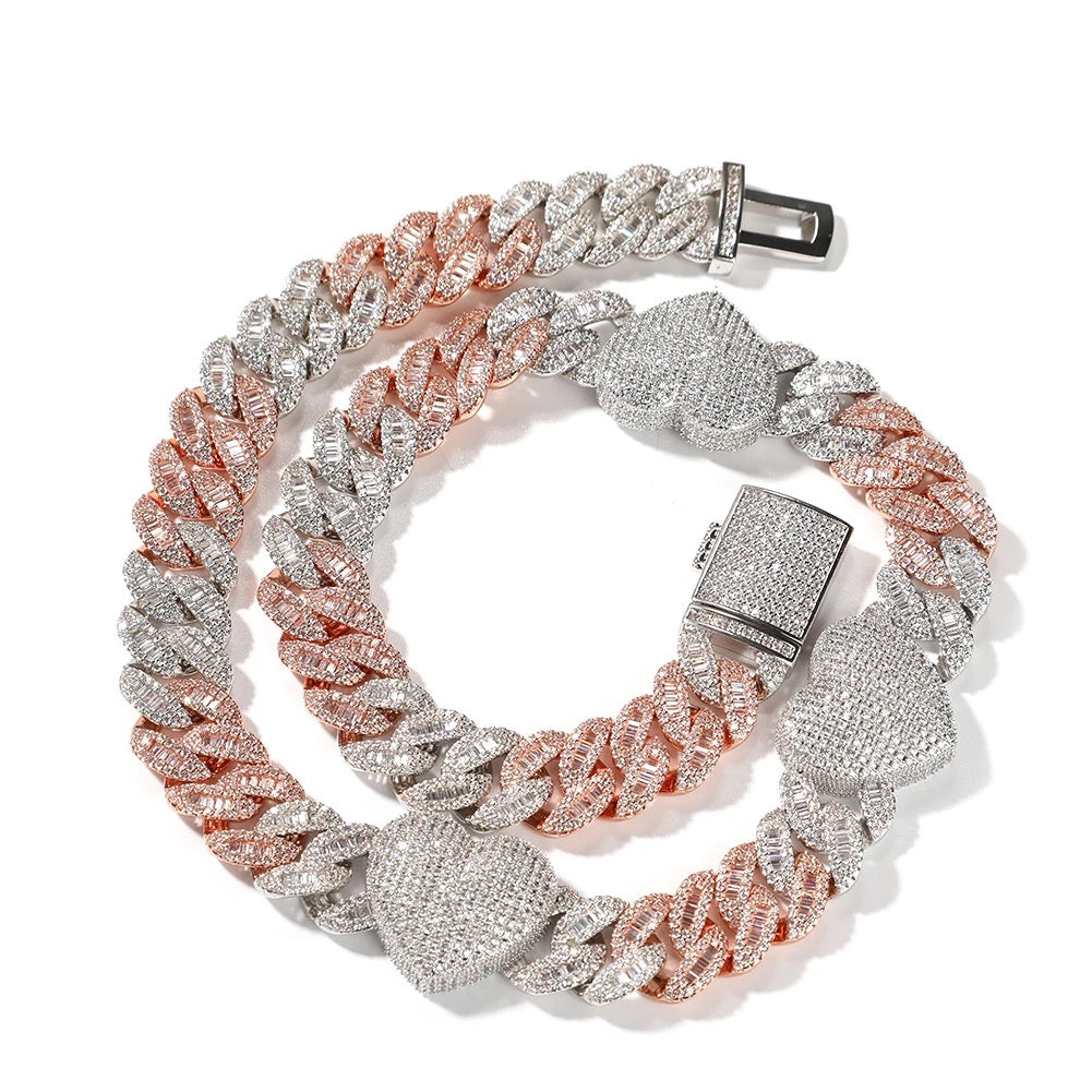 Custom Miami Baguette Hearts Cuban | 16MM