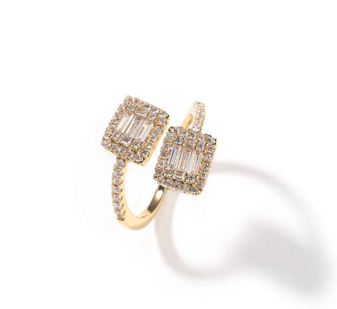 Icy Square Baguette Ring