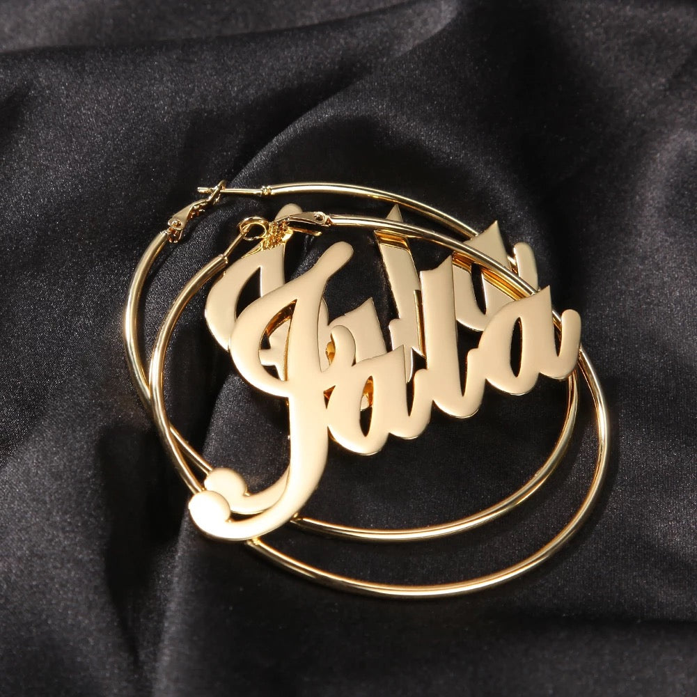 Custom Name Hoop Earrings