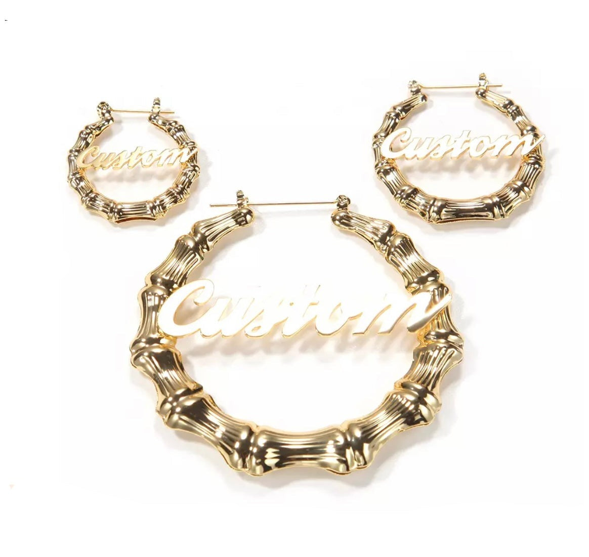 Round Bamboo Hoop Earrings