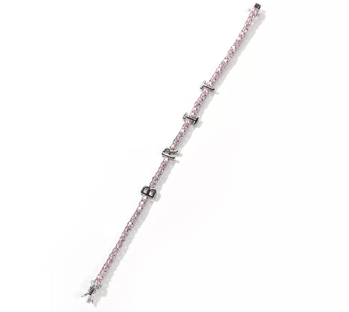 Custom Name Charm Tennis Bracelet