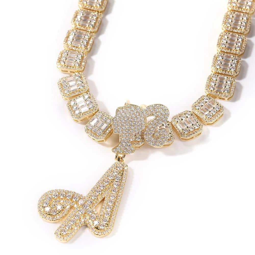 Barbie Initial Baguette Necklace
