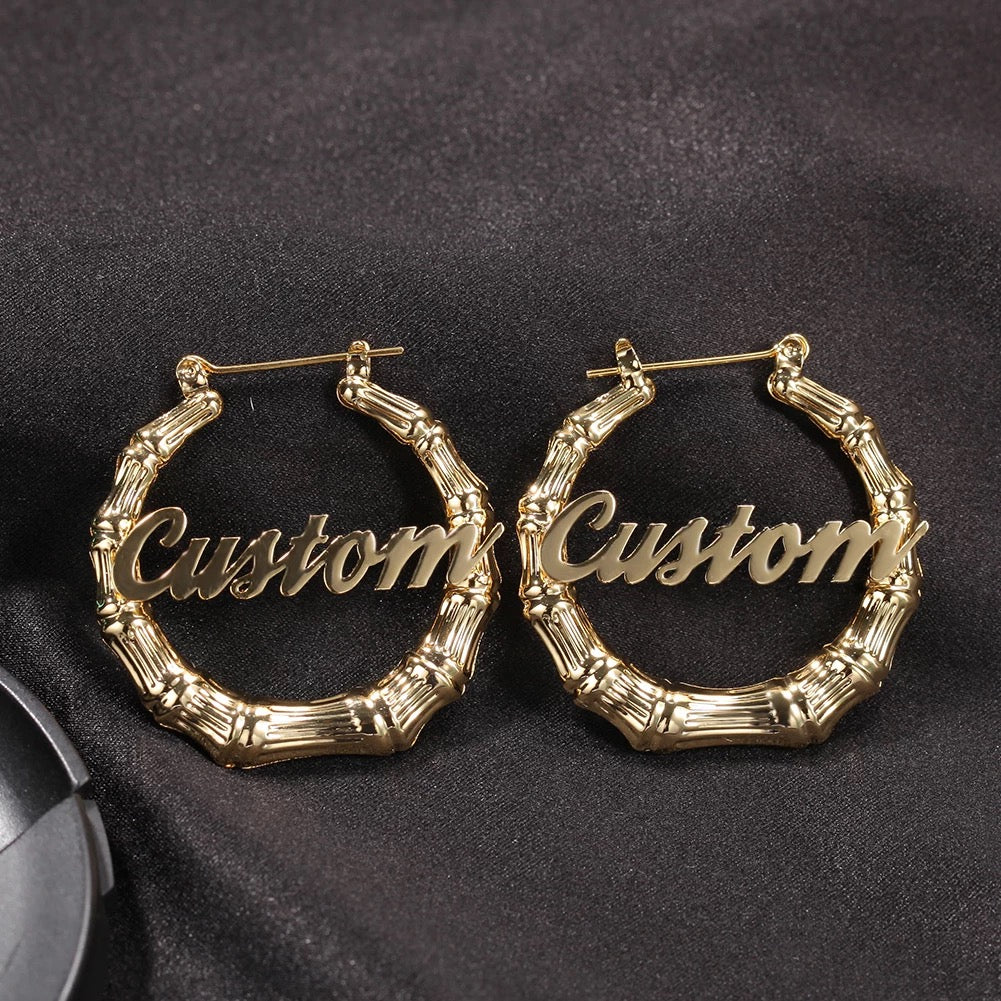 Round Bamboo Hoop Earrings