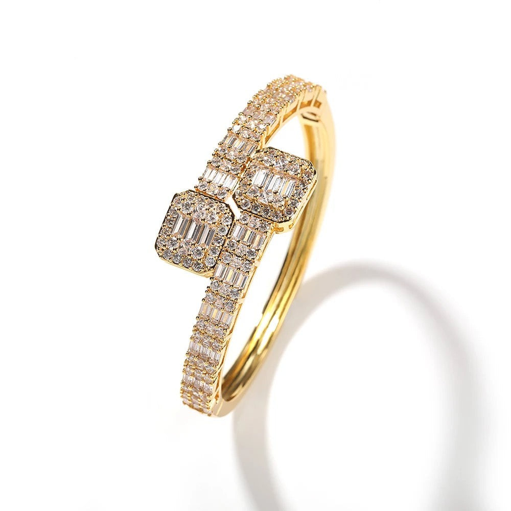 Icy Square Baguette Bangle