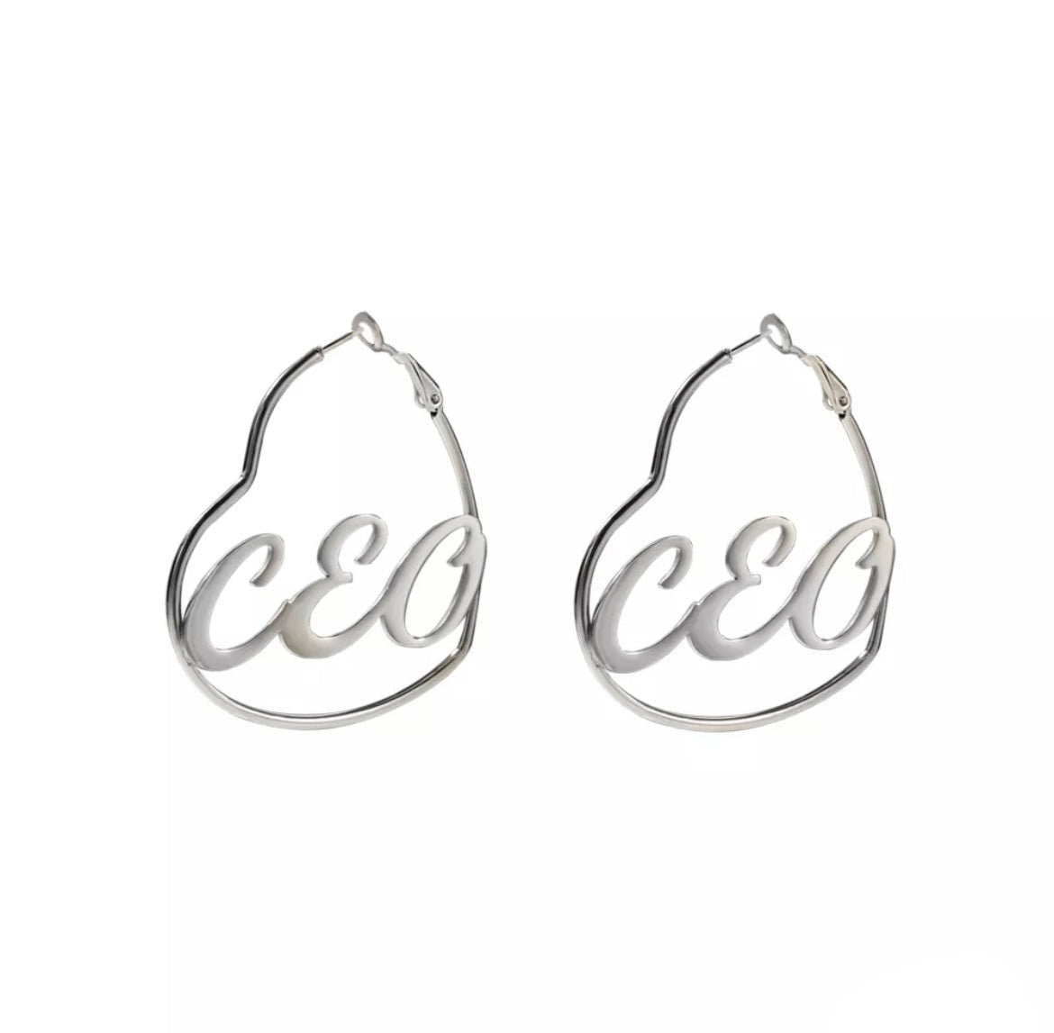 Custom Heart Hoop Earrings