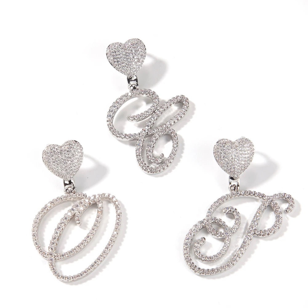 Cursive Icy Hearts Tennis Necklace