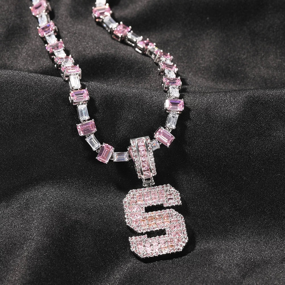 Two Tone Princess Baguette Necklace