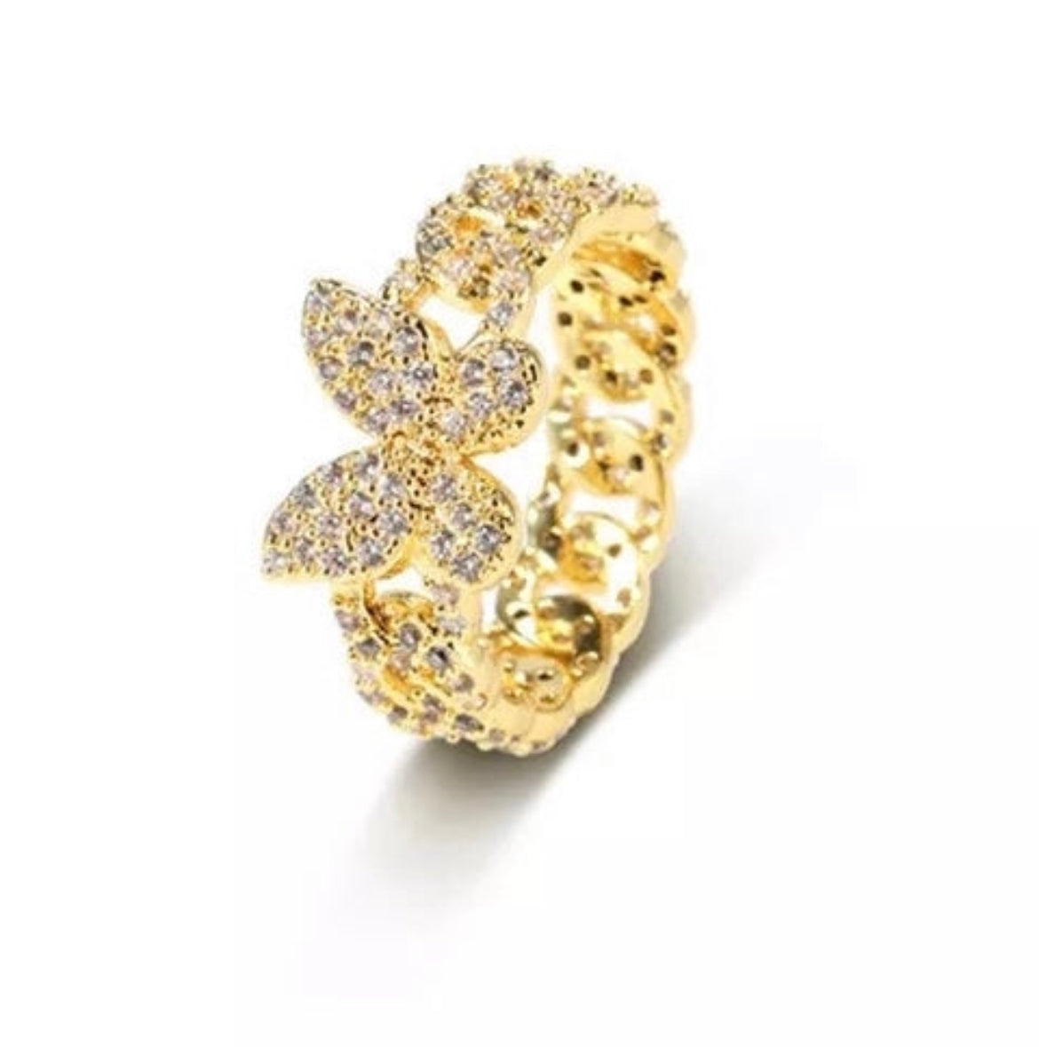 Cuban Link Butterfly Ring