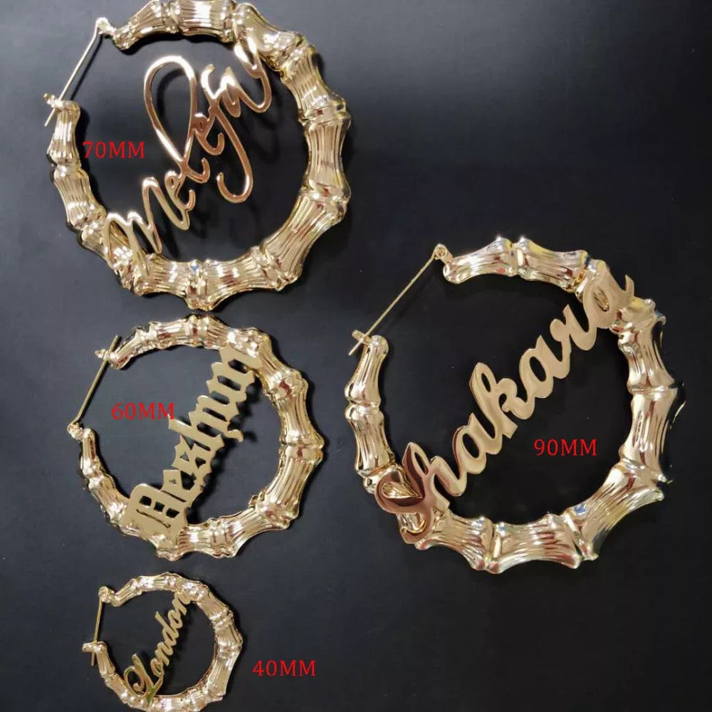 Round Bamboo Hoop Earrings