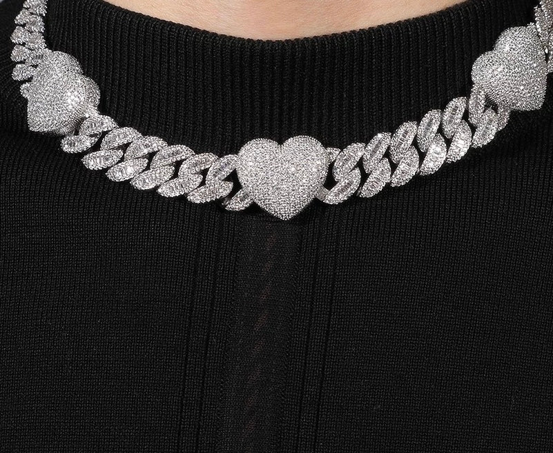 Custom Miami Baguette Hearts Cuban | 16MM