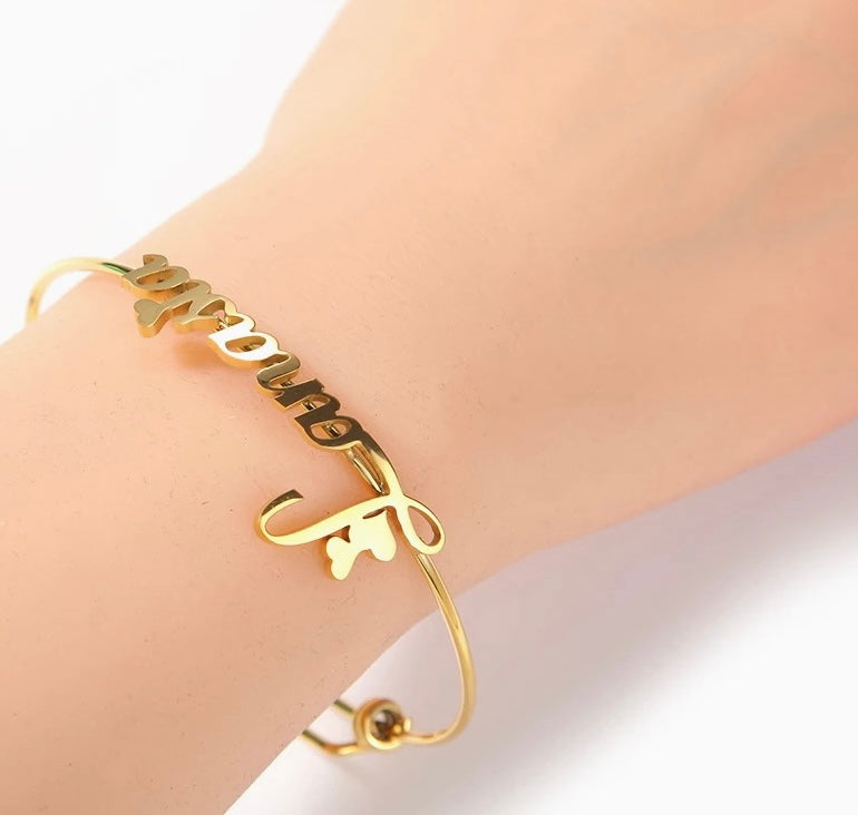 Custom Adjustable Name Bangle