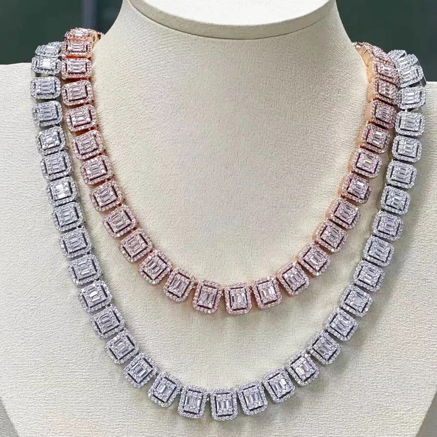 Glacier Square Baguette Necklace