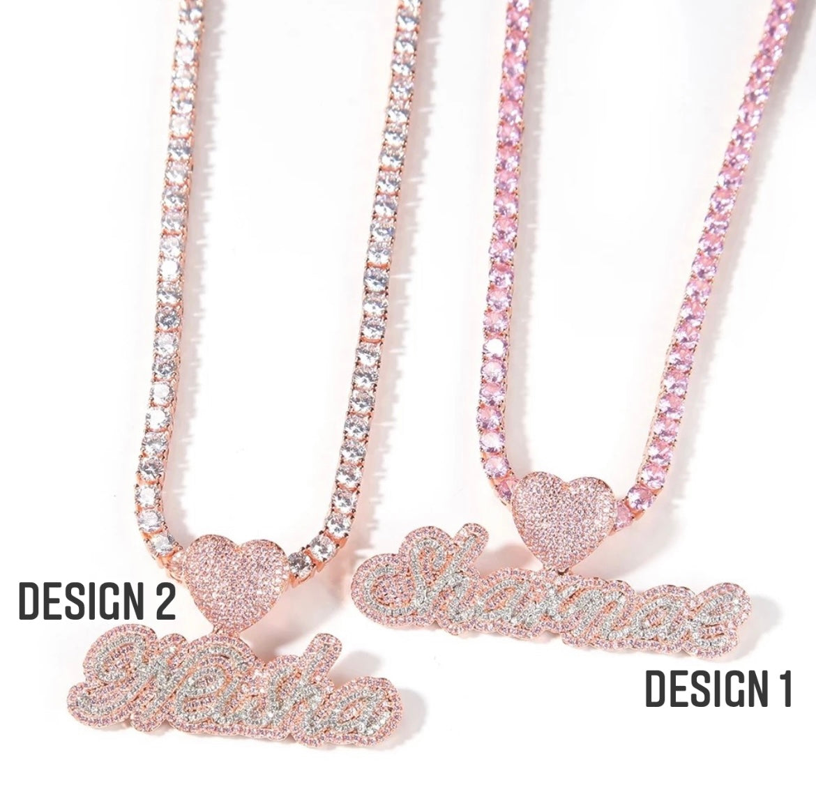 Custom Two Tone Heart Necklace