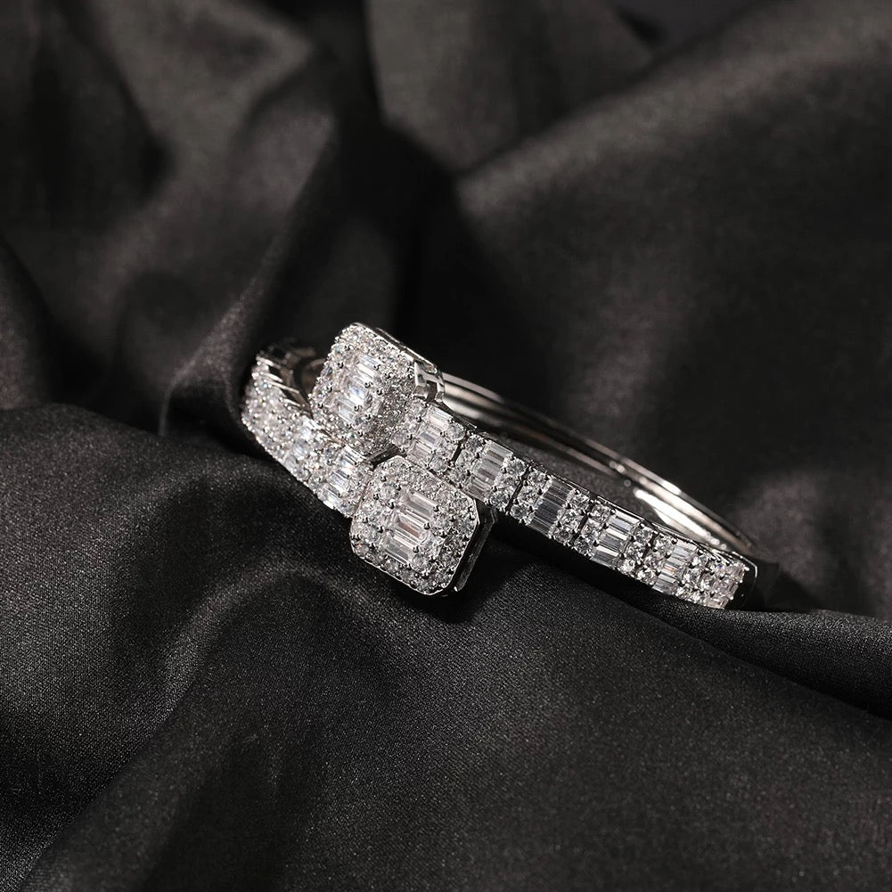 Icy Square Baguette Bangle