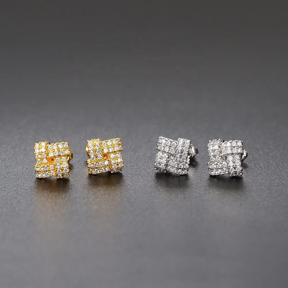 Icy Square Earrings | 8MM