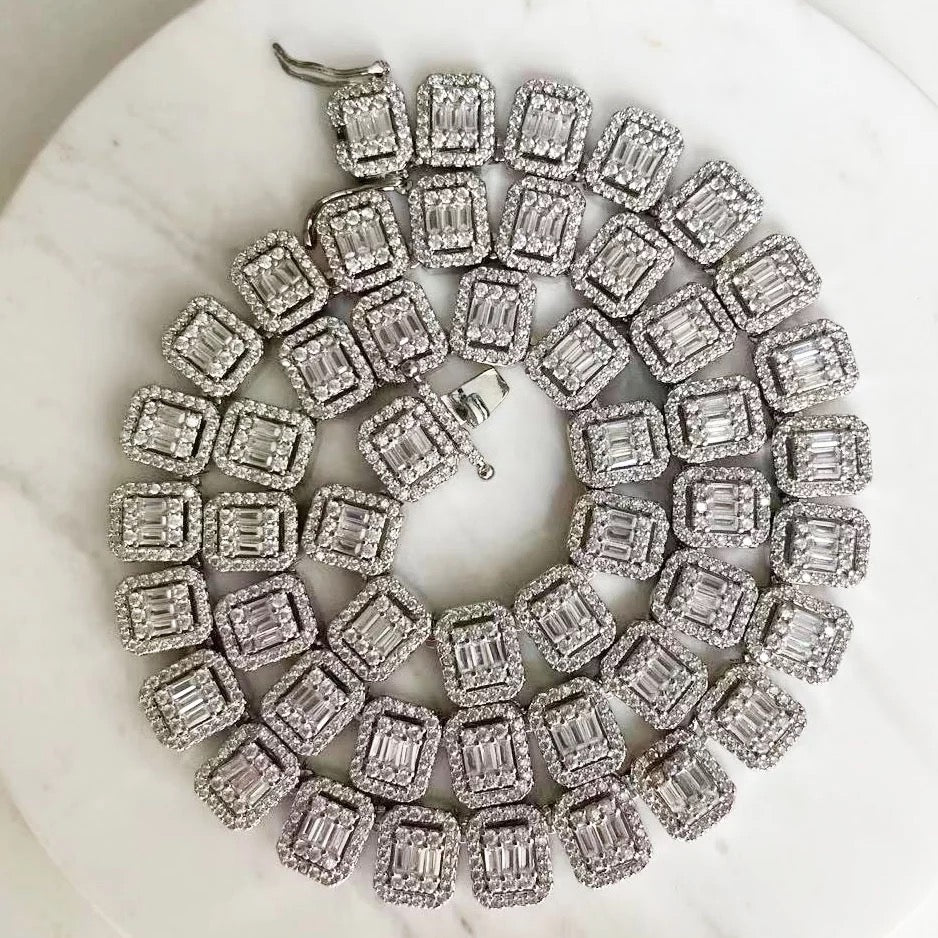 Glacier Square Baguette Necklace