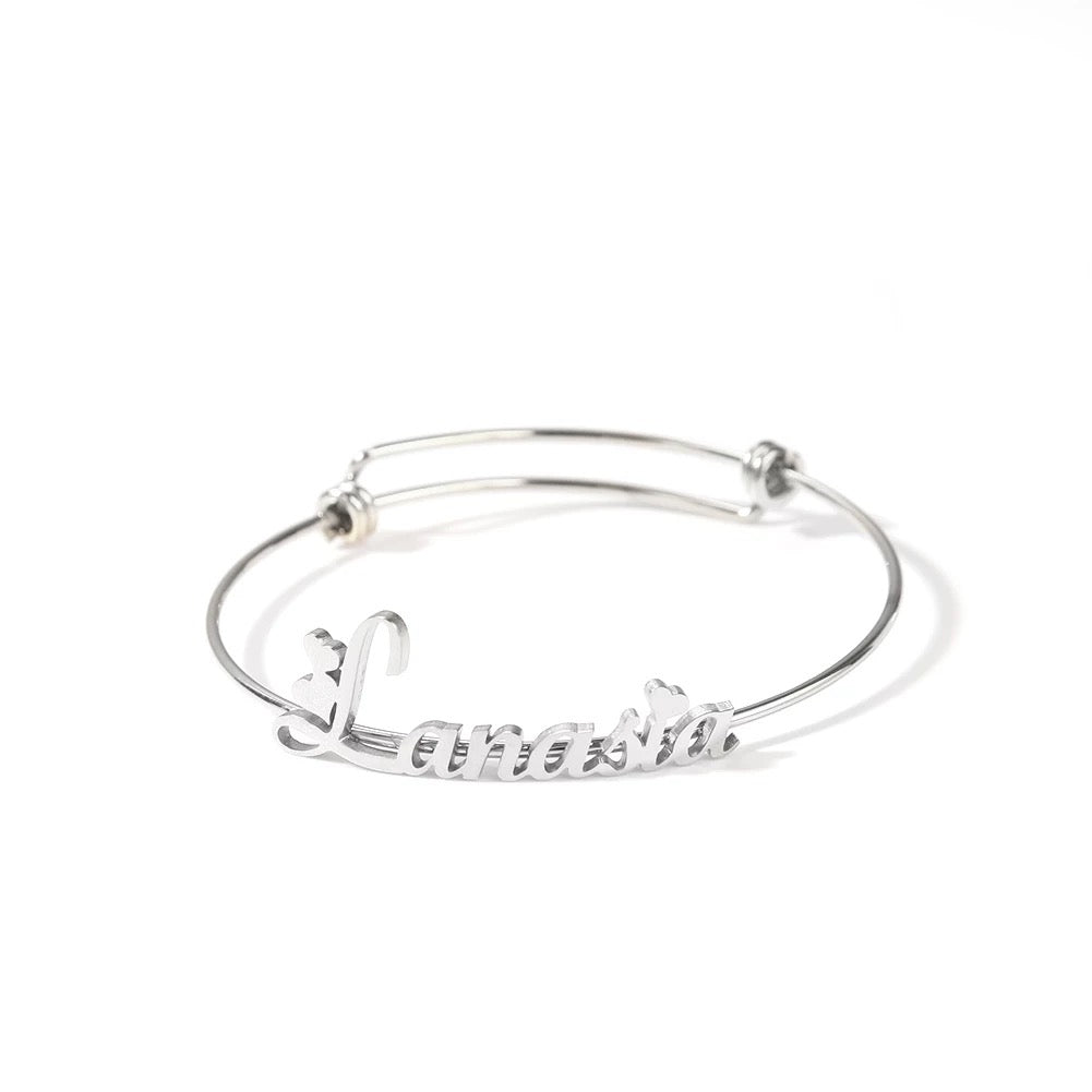 Custom Adjustable Name Bangle