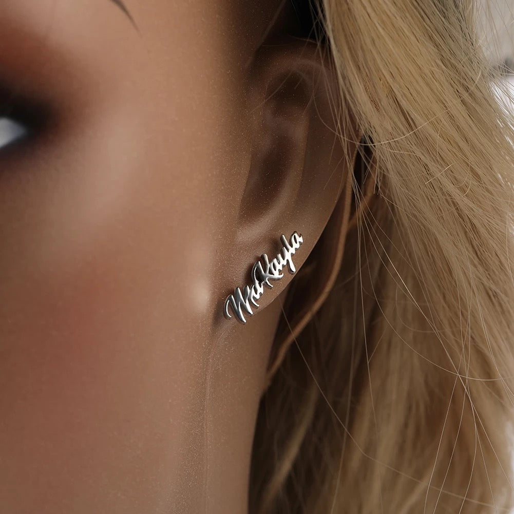 Custom Name Stud Earrings