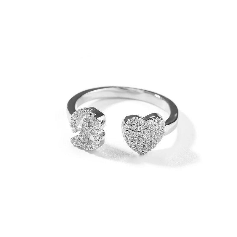 Custom Heart Initial Ring