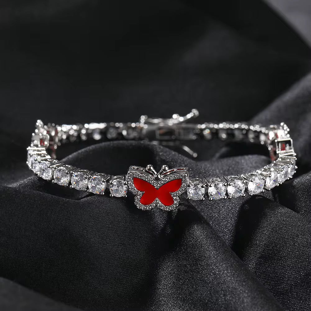 Icy Butterfly Tennis Bracelet