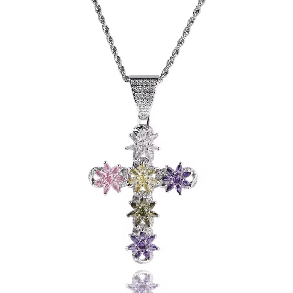 Icy Cardi Flower Cross