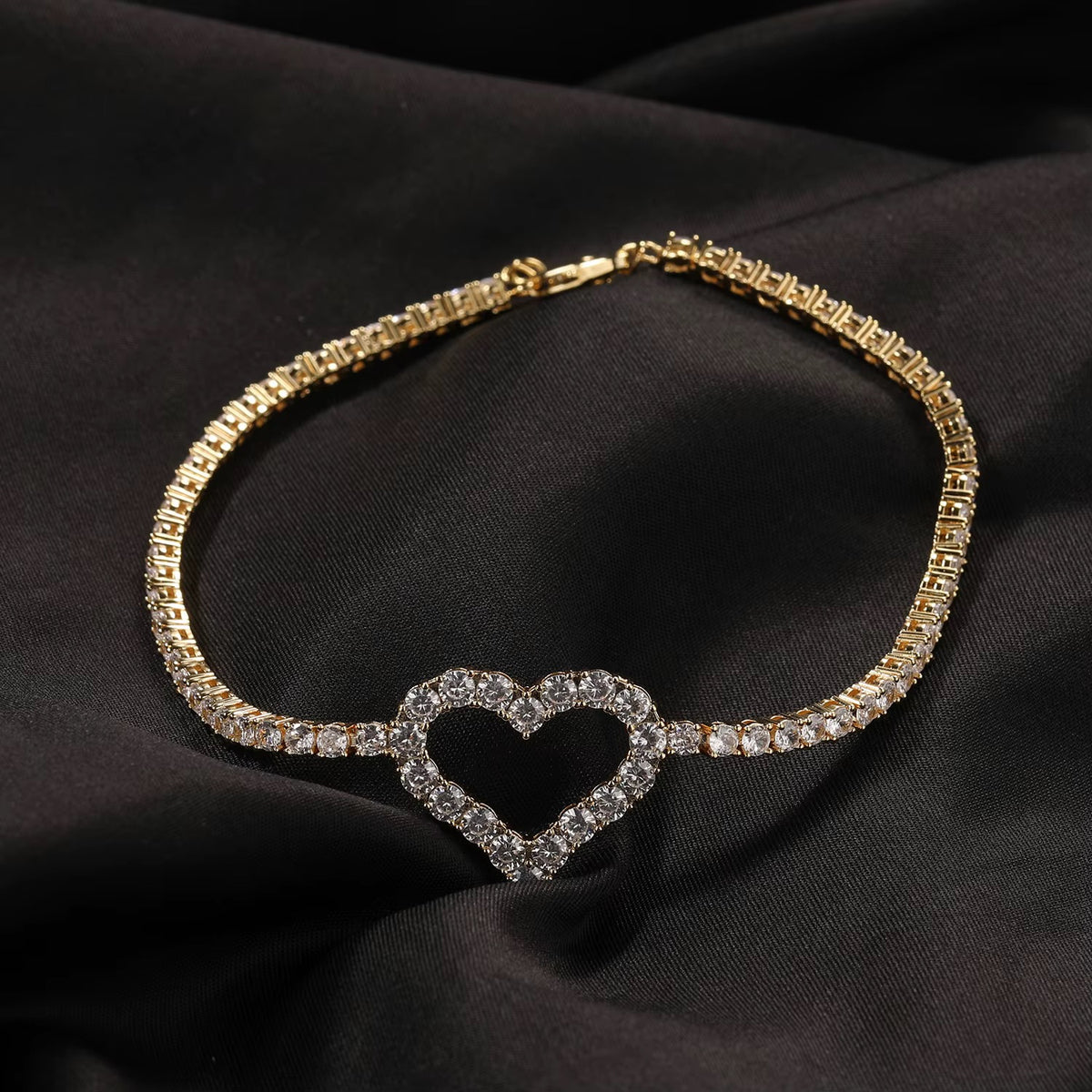 Adjustable Heart Tennis Anklet