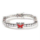 Icy Butterfly Tennis Bracelet
