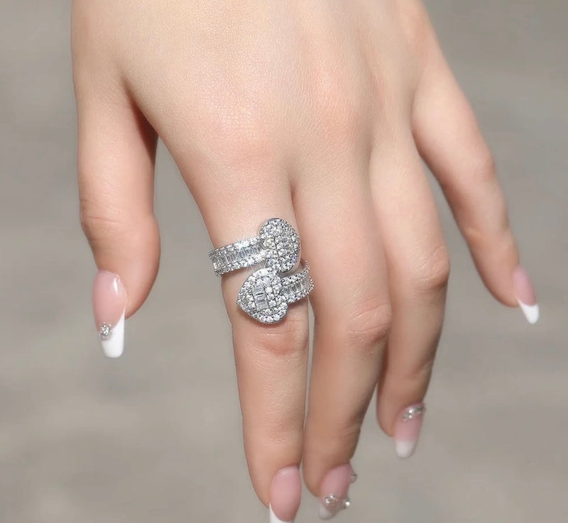 Icy Baguette Heart Ring