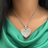 Icy Baguette Heart Chain