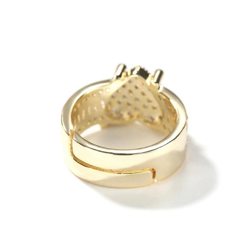 Thick Hearts Baguette Ring