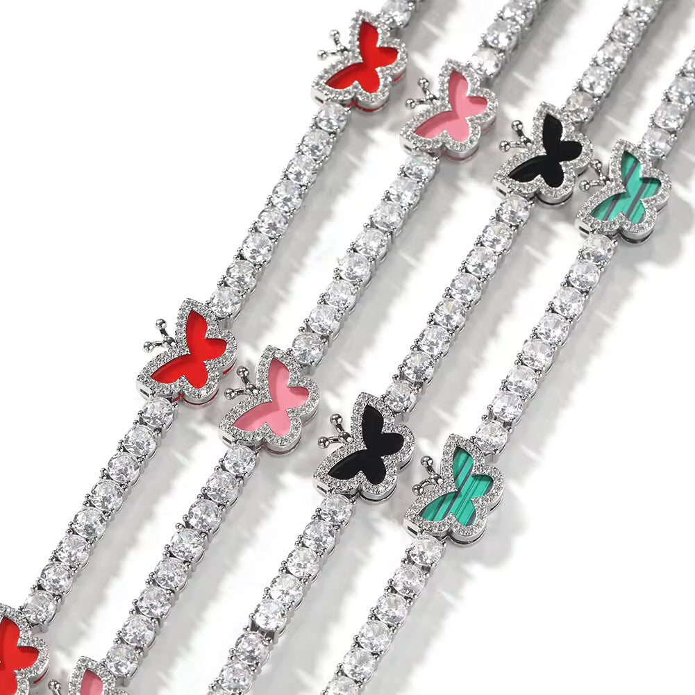 Icy Butterfly Tennis Bracelet